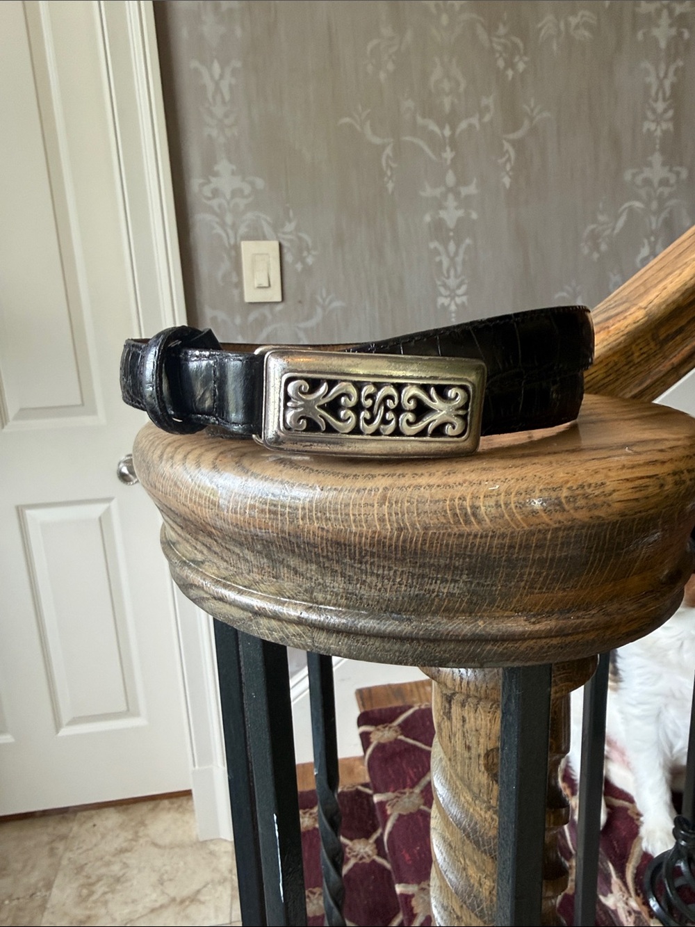BRIGHTON ladies crocodile embossed, genuine, leather belt large - Picture 1 of 9